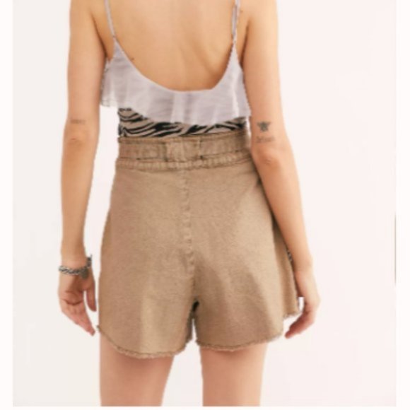 NWT FP One Free People One Penny High-Rise Shorts with Tie Belt and Pockets - Picture 7 of 16
